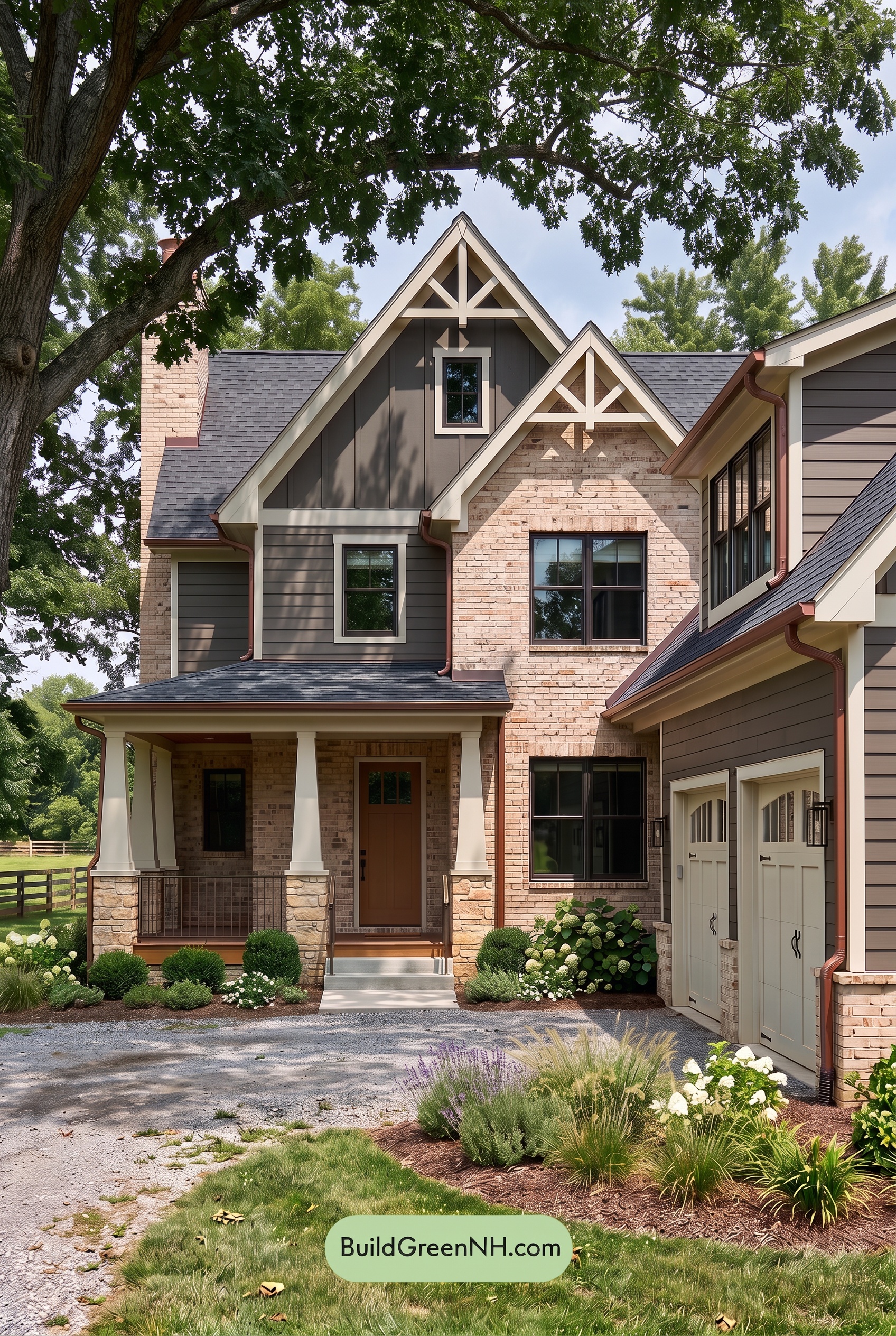 Beige Brick House Exterior Color Scheme: Mocha Fieldlight - Shade