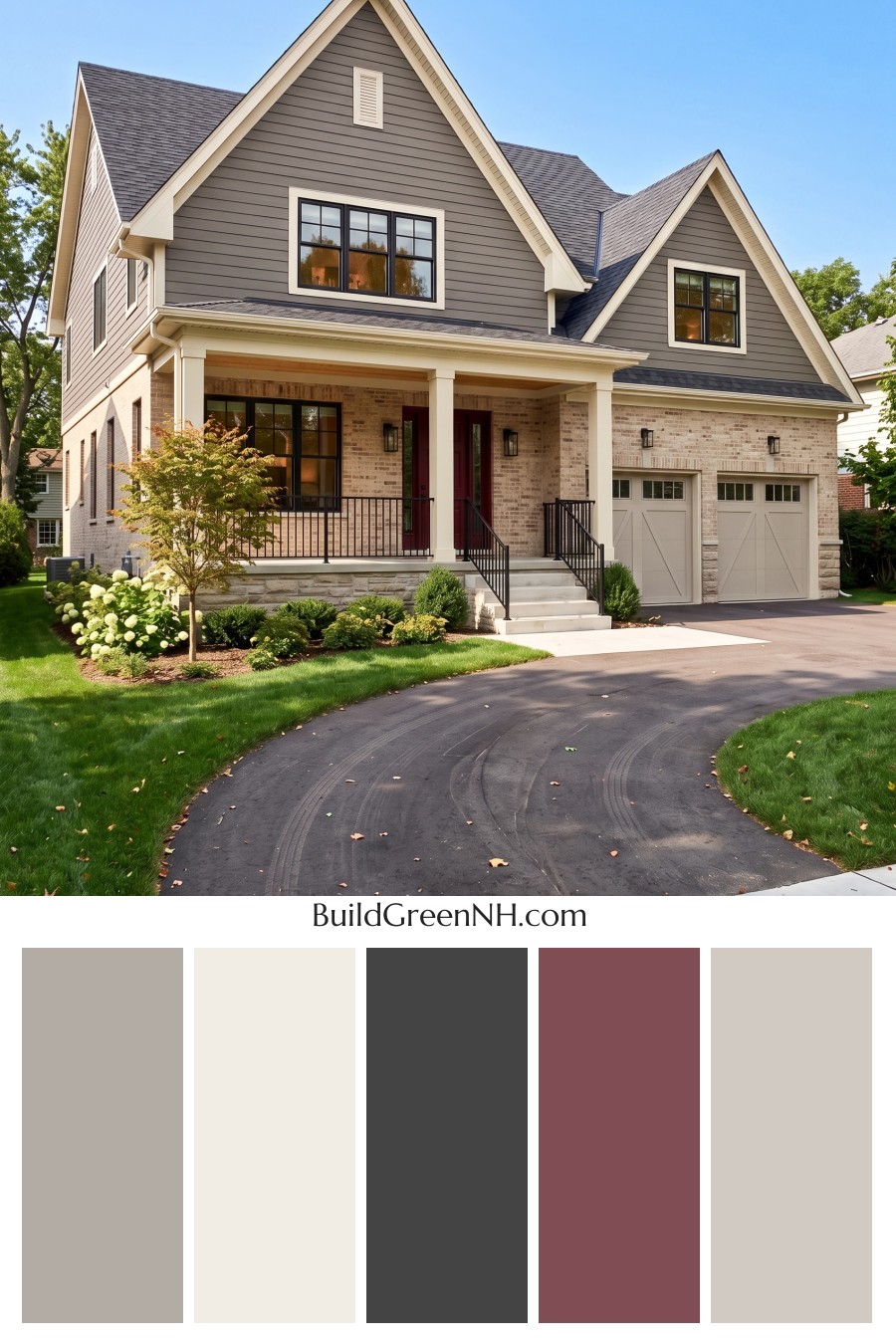 Beige Brick House Exterior Color Scheme: Taupe Ember Welcome