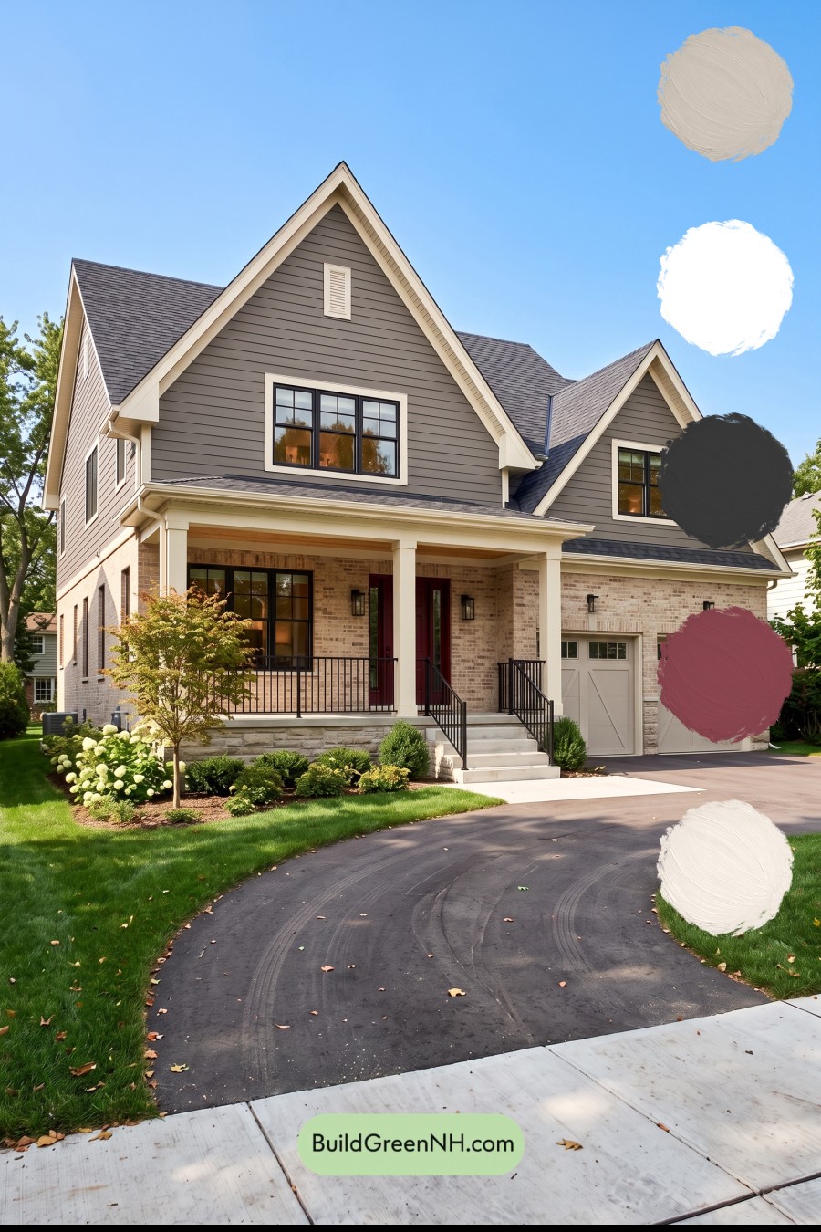 Beige Brick House Exterior Color Scheme: Taupe Ember Welcome