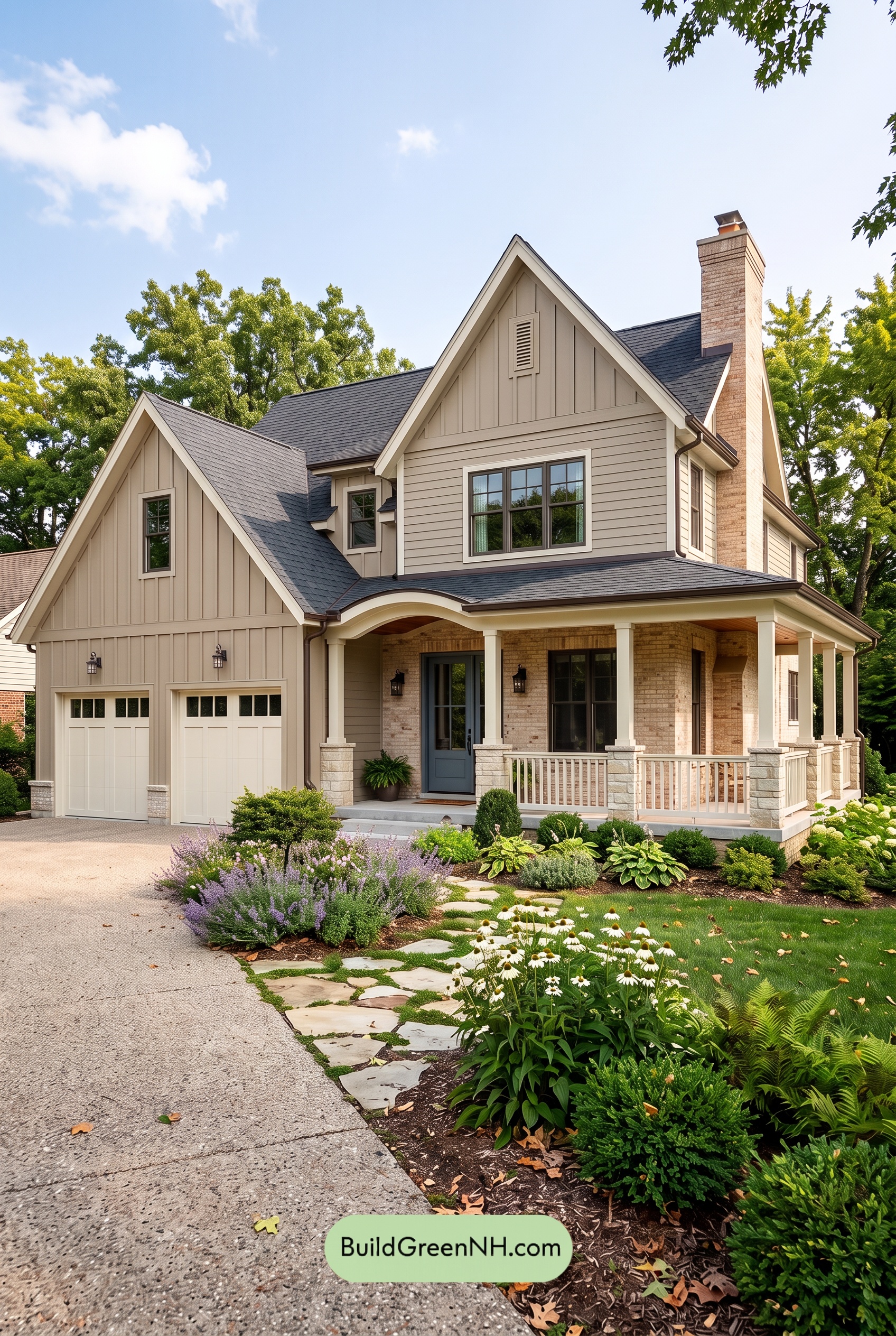 Beige Brick House Exterior Color Scheme: Walnut Quiet Gables