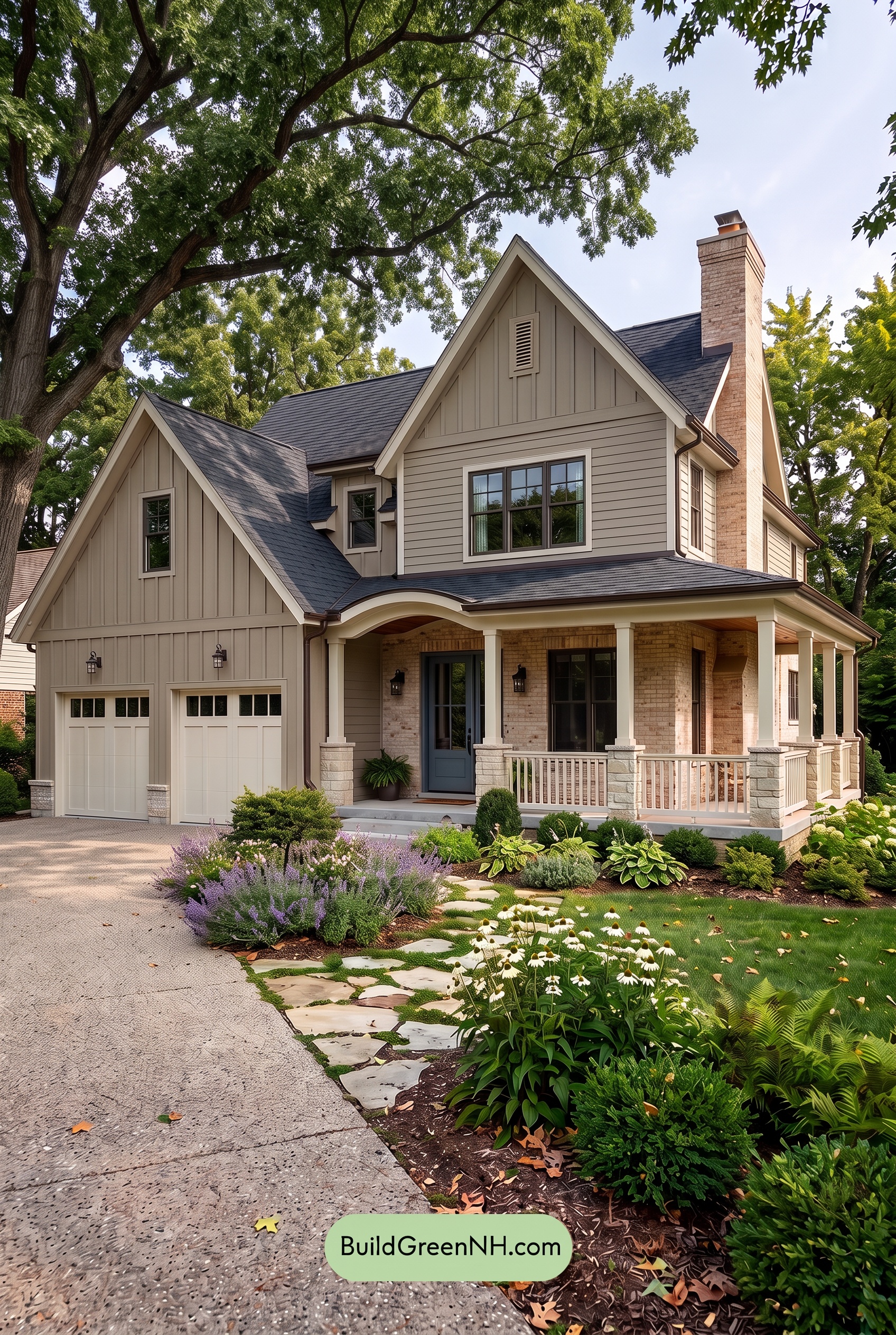Beige Brick House Exterior Color Scheme: Walnut Quiet Gables - Shade