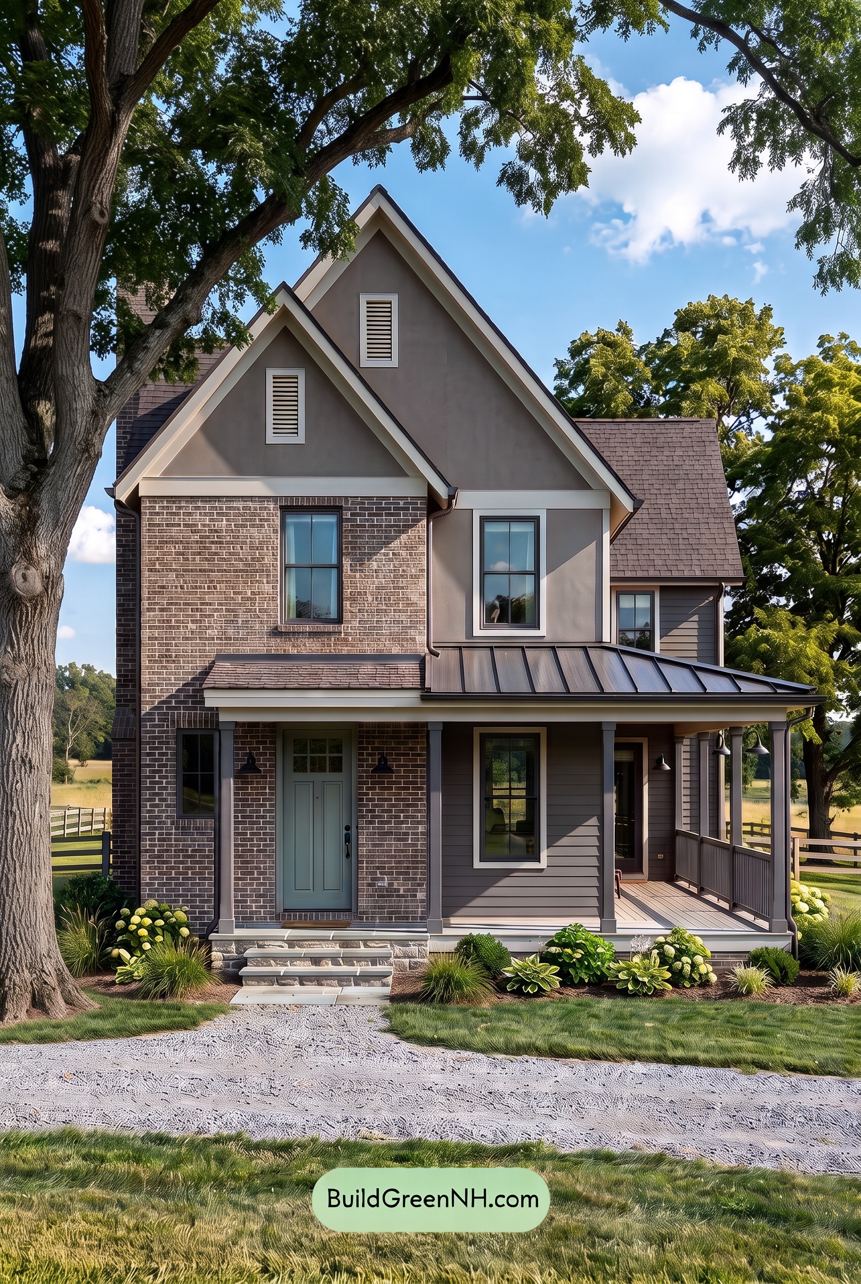Brown Brick House Exterior Color Scheme: Bronze Stillness - Shade
