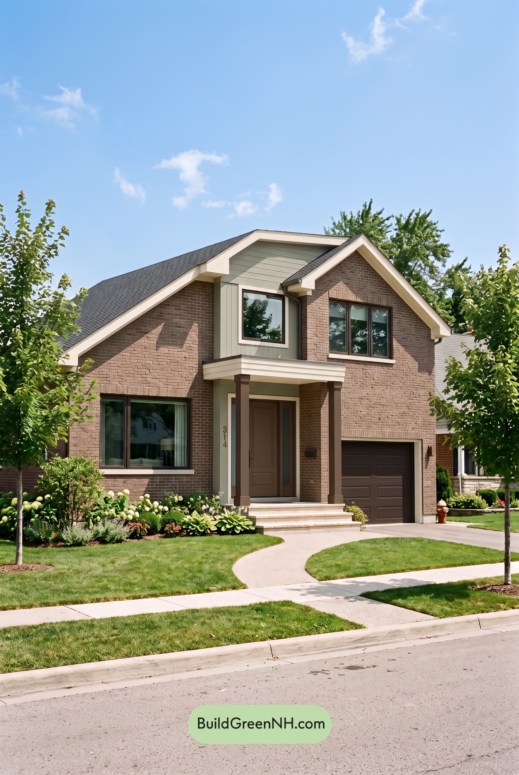 Brown Brick House Exterior Color Scheme: Cocoa Porchlight