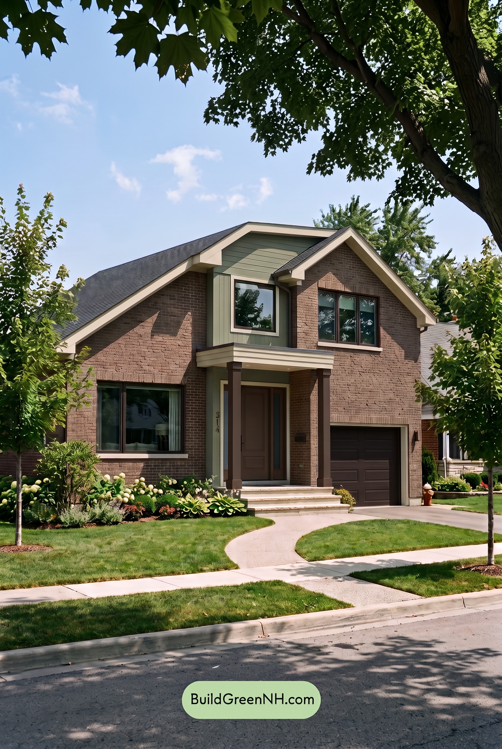 Brown Brick House Exterior Color Scheme: Cocoa Porchlight - Shade