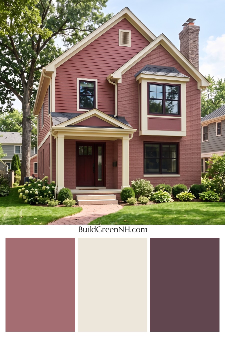 Brown Brick House Exterior Color Scheme: Ember Veranda