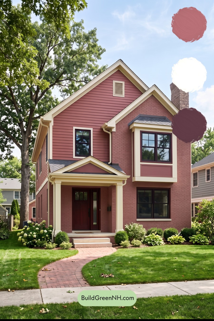 Brown Brick House Exterior Color Scheme: Ember Veranda