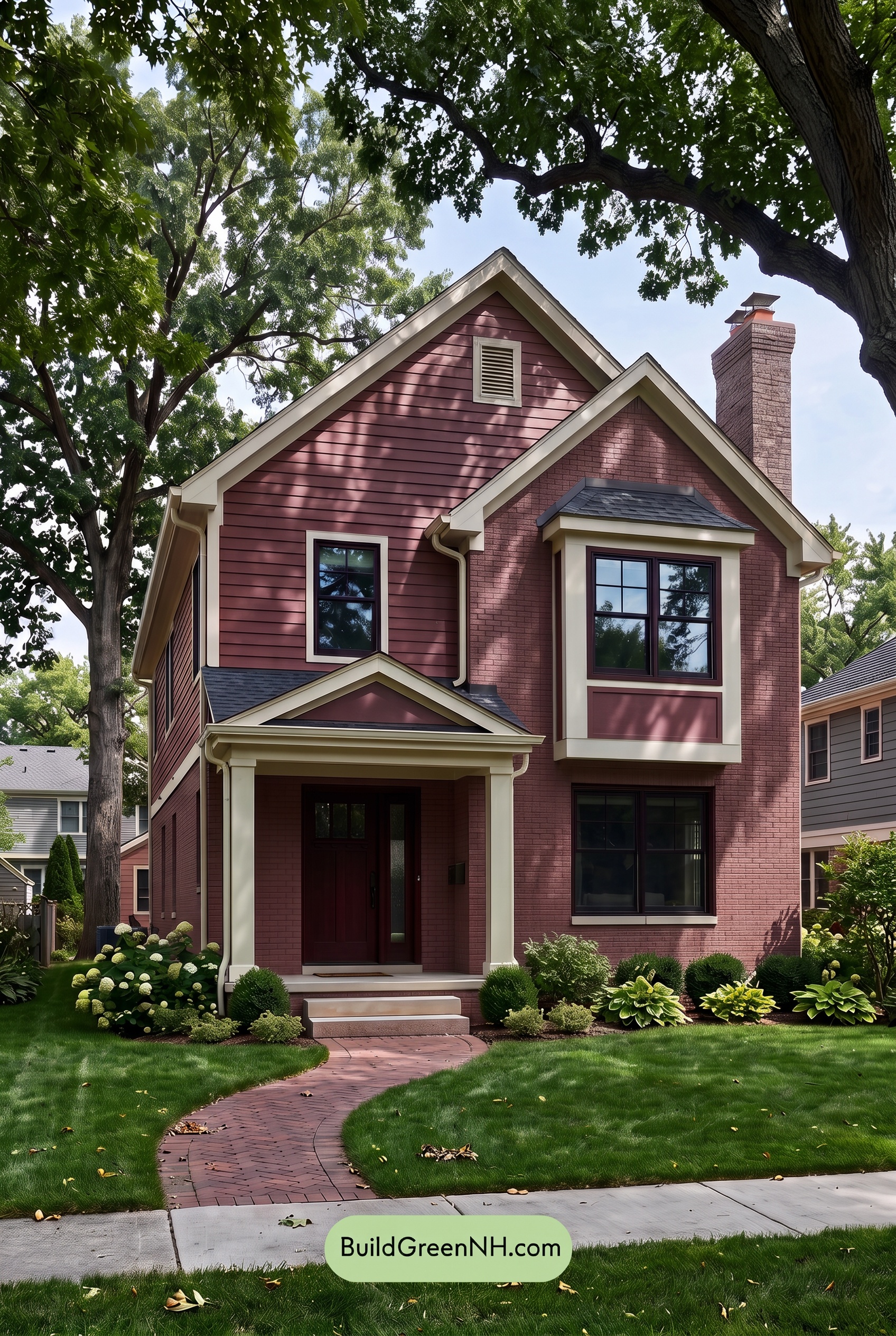 Brown Brick House Exterior Color Scheme: Ember Veranda - Shade