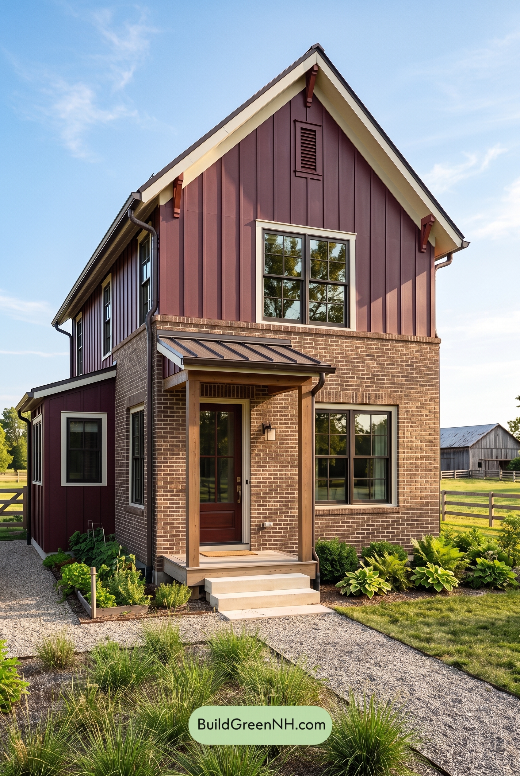 Brown Brick House Exterior Color Scheme: Garnet Homestead