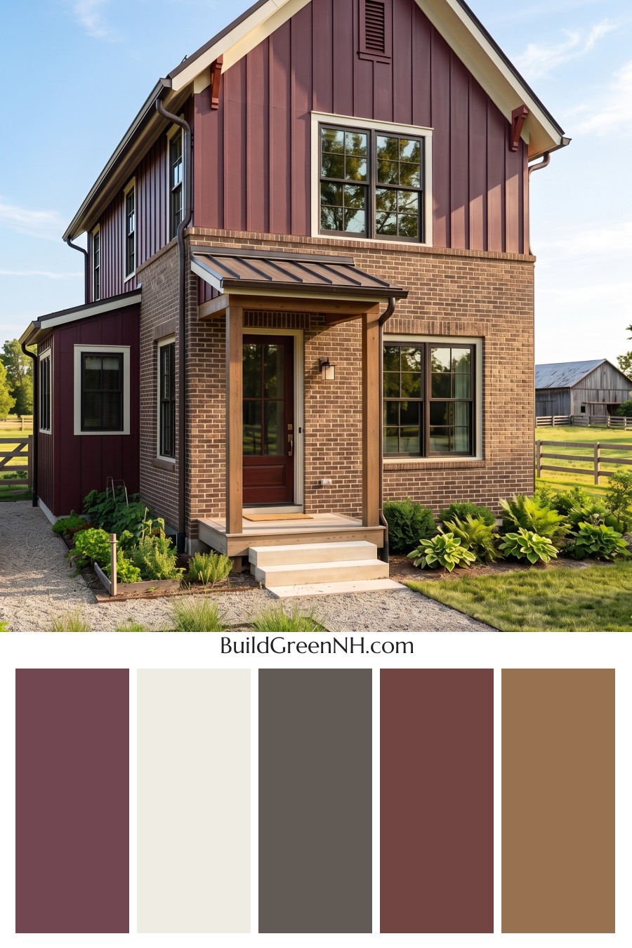 Brown Brick House Exterior Color Scheme: Garnet Homestead