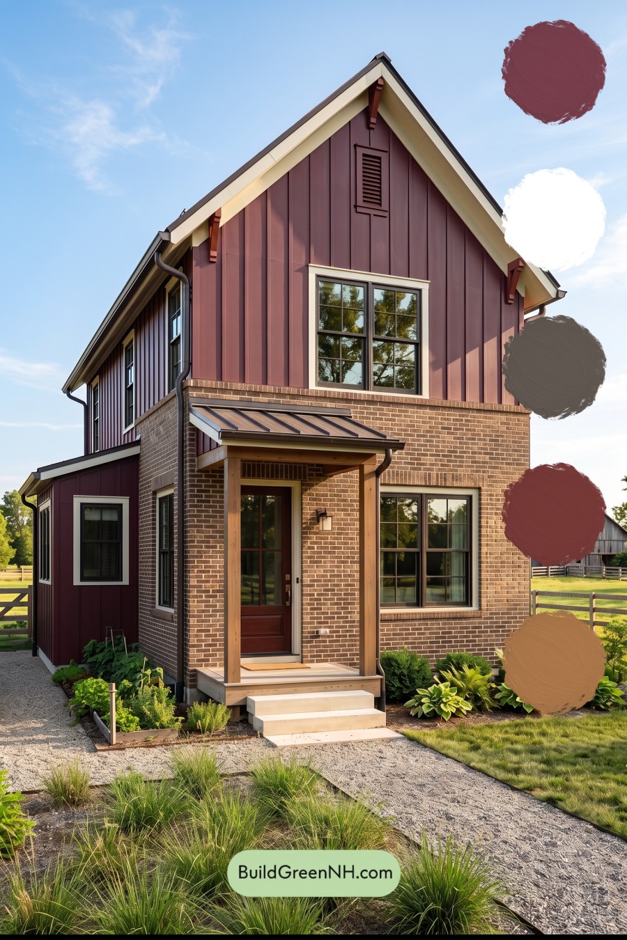 Brown Brick House Exterior Color Scheme: Garnet Homestead