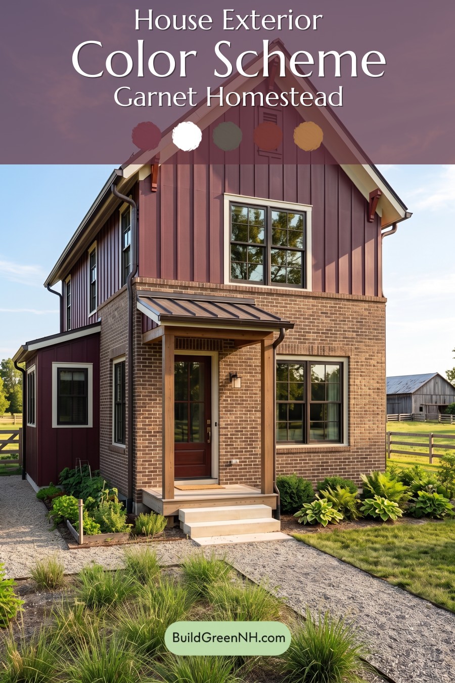 Brown Brick House Exterior Color Scheme: Garnet Homestead