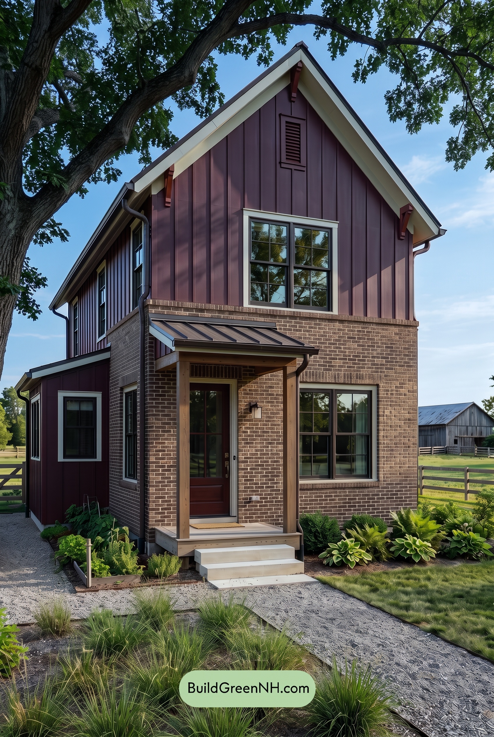 Brown Brick House Exterior Color Scheme: Garnet Homestead - Shade