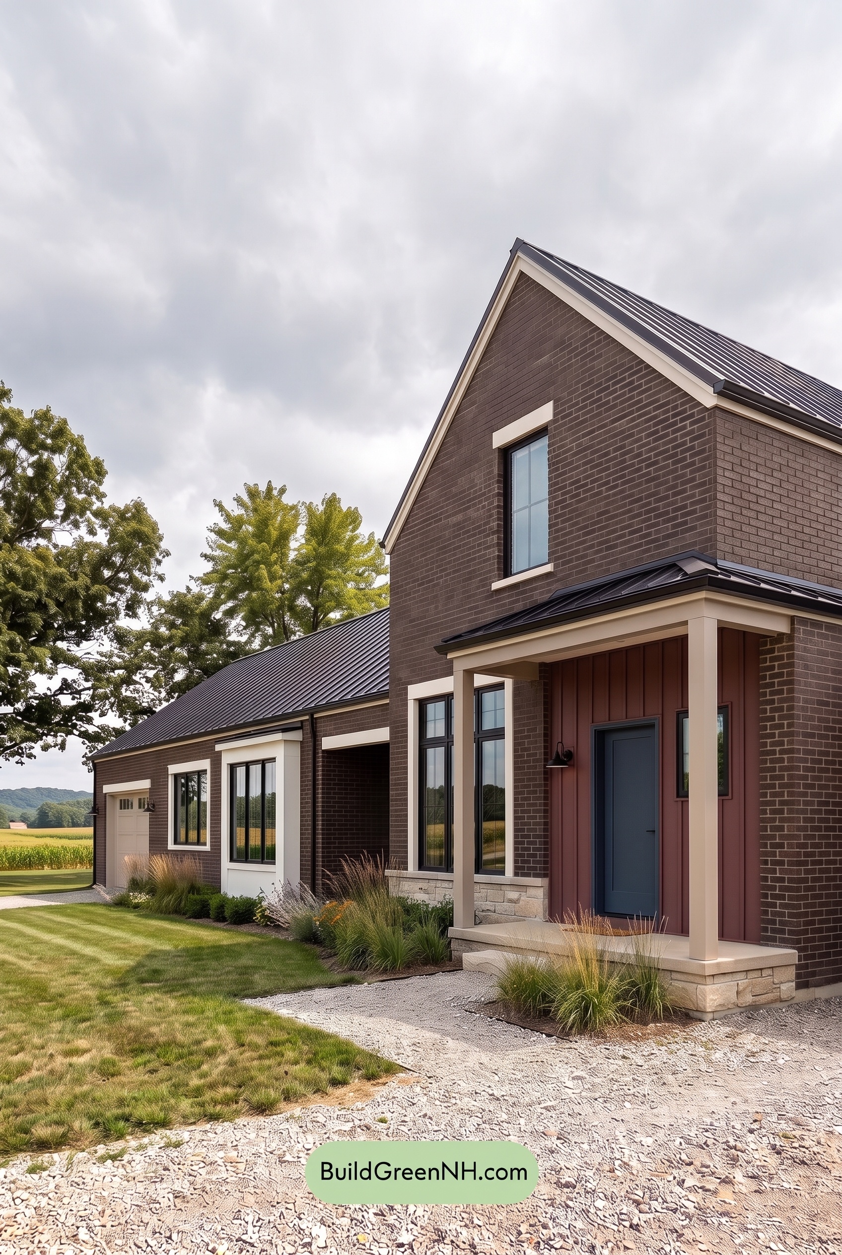 Brown Brick House Exterior Color Scheme: Mocha Fieldhouse - Overcast