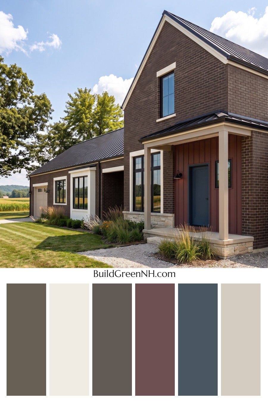 Brown Brick House Exterior Color Scheme: Mocha Fieldhouse