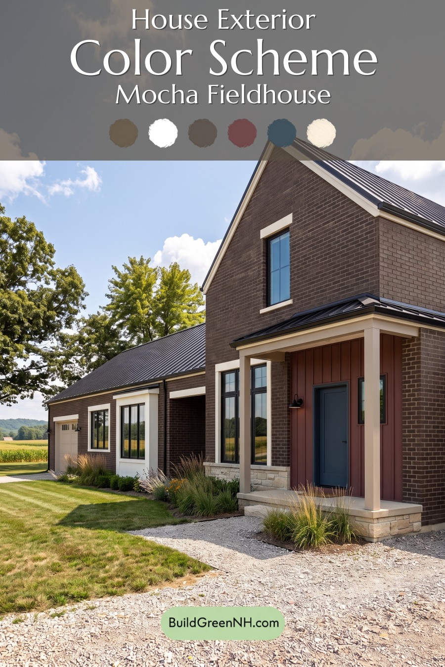 Brown Brick House Exterior Color Scheme: Mocha Fieldhouse
