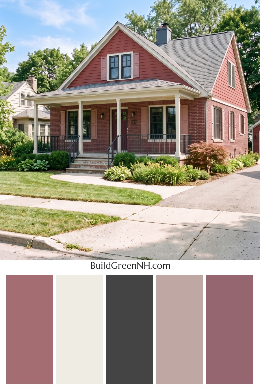 Brown Brick House Exterior Color Scheme: Rouge Cornerstone