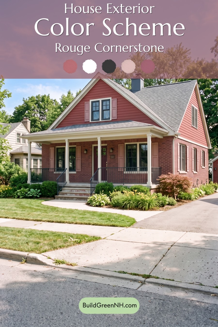 Brown Brick House Exterior Color Scheme: Rouge Cornerstone