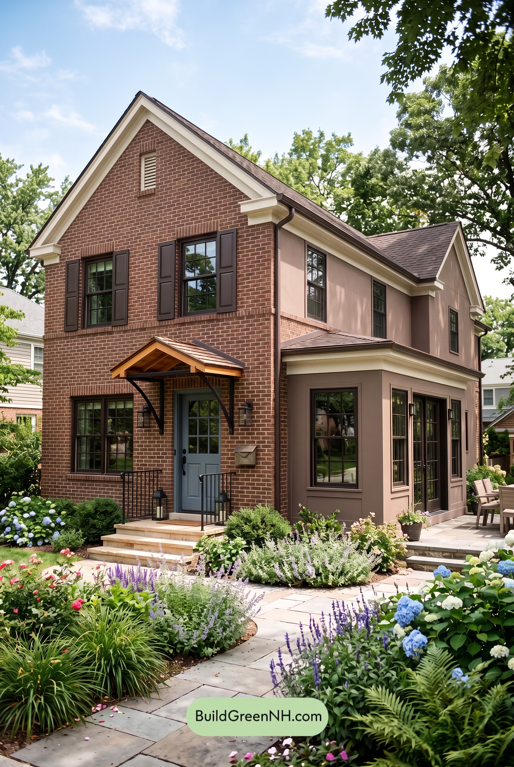 Brown Brick House Exterior Color Scheme: Russet Tempo