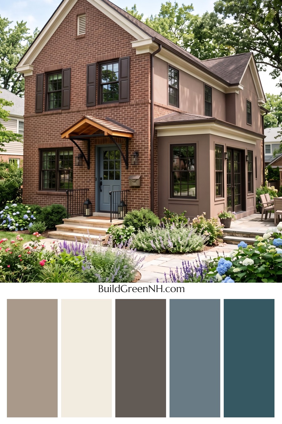 Brown Brick House Exterior Color Scheme: Russet Tempo
