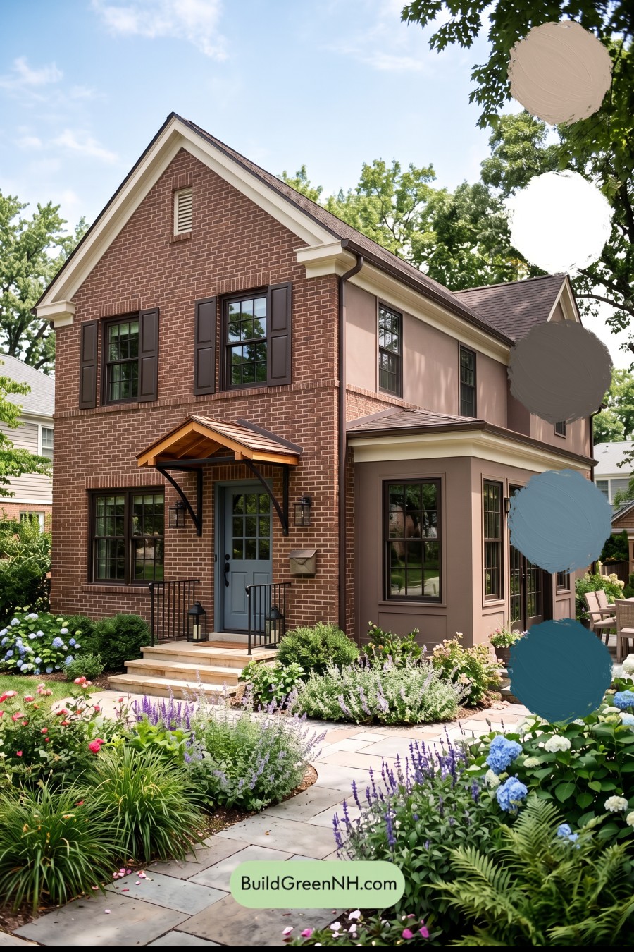 Brown Brick House Exterior Color Scheme: Russet Tempo