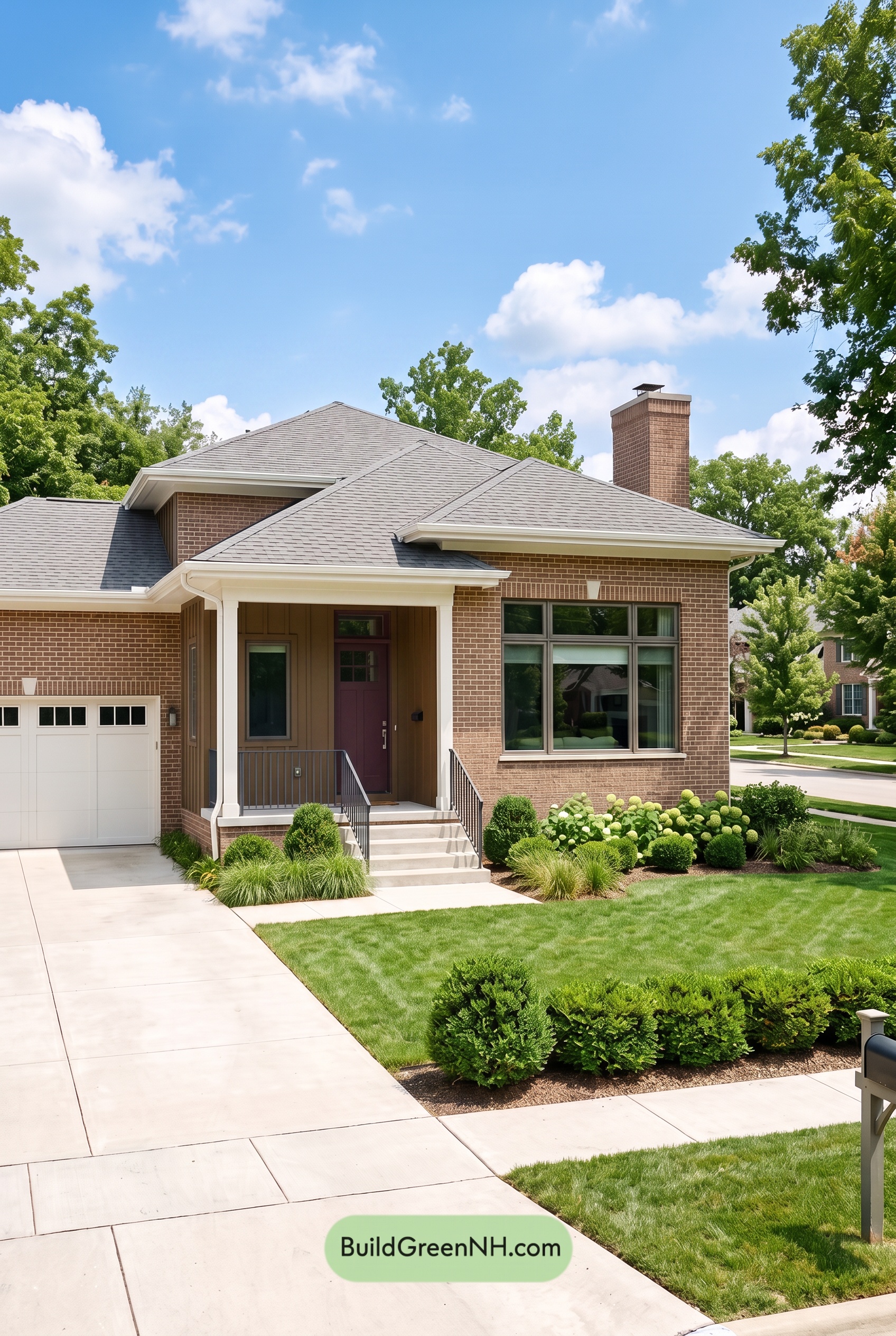 Brown Brick House Exterior Color Scheme: Sienna Threshold