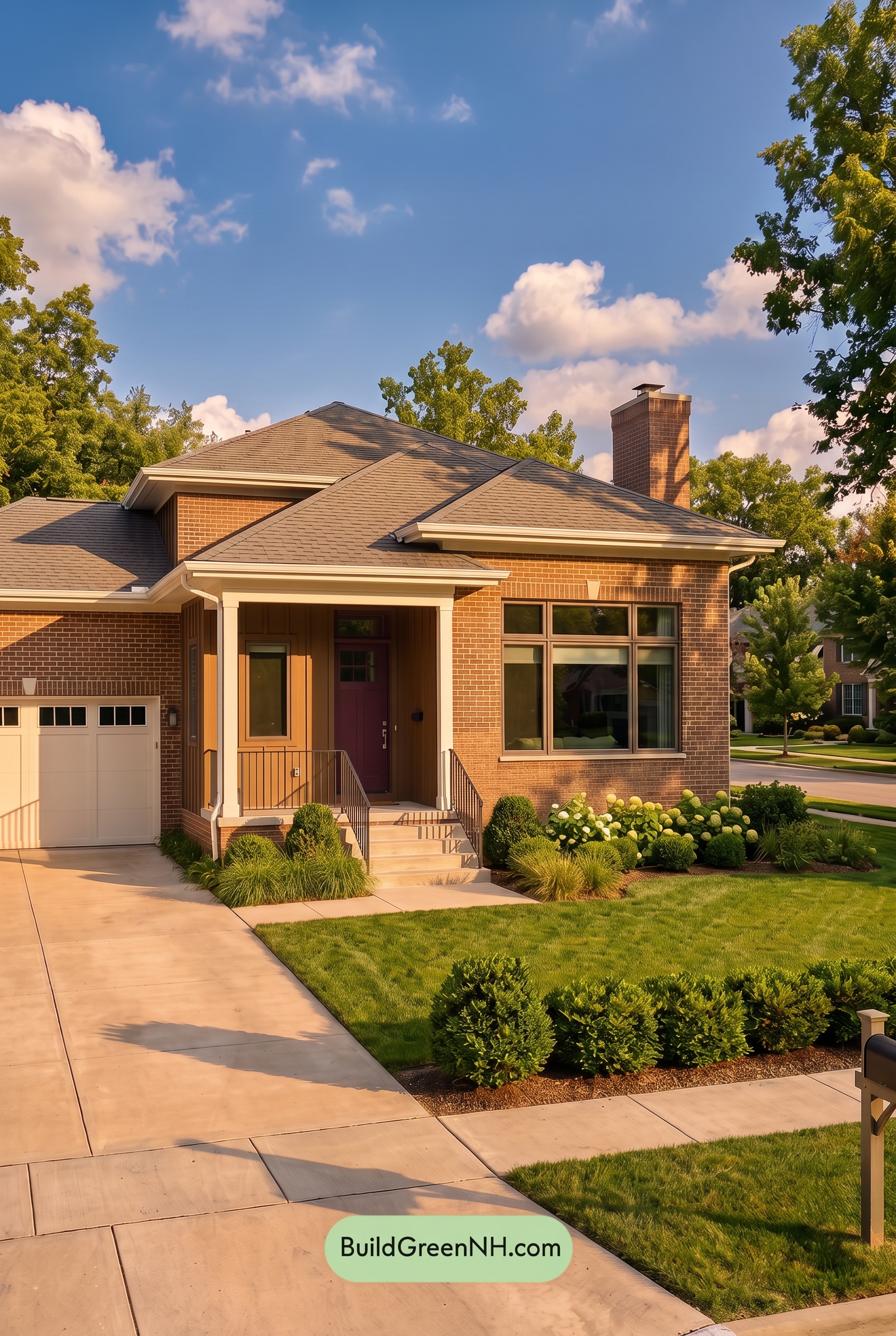 Brown Brick House Exterior Color Scheme: Sienna Threshold - Golden Hour