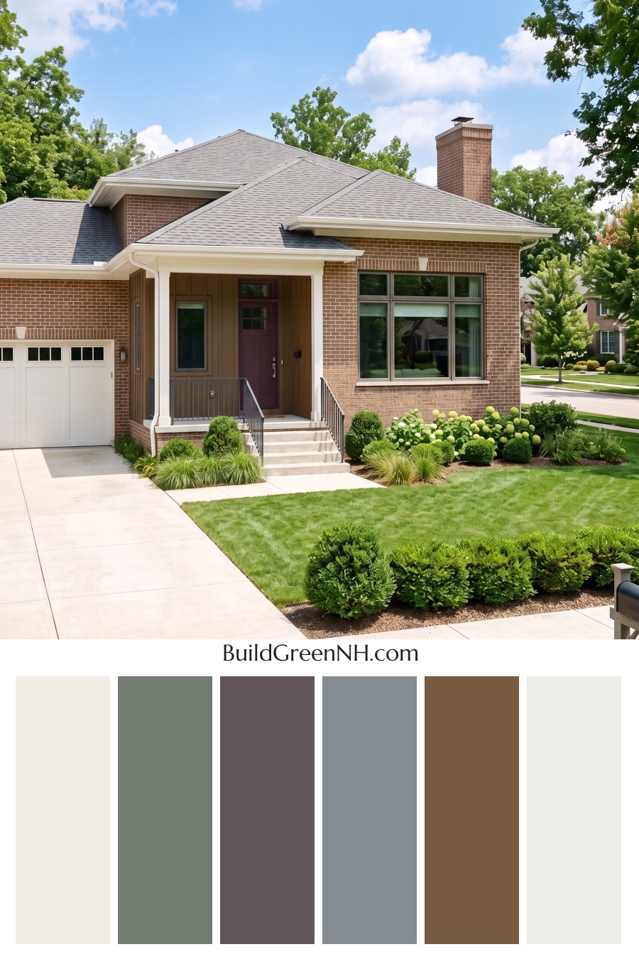 Brown Brick House Exterior Color Scheme: Sienna Threshold