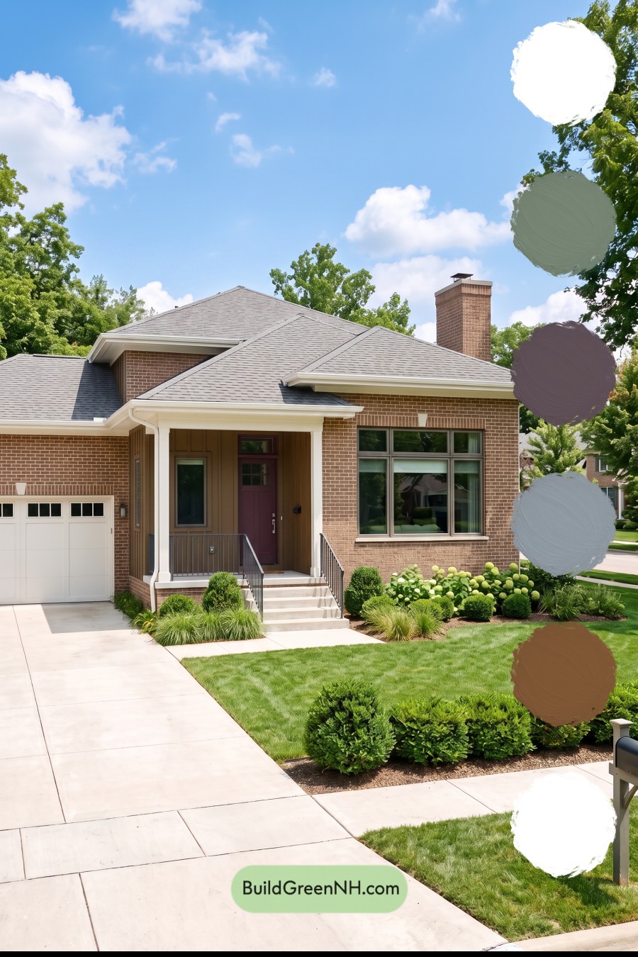 Brown Brick House Exterior Color Scheme: Sienna Threshold