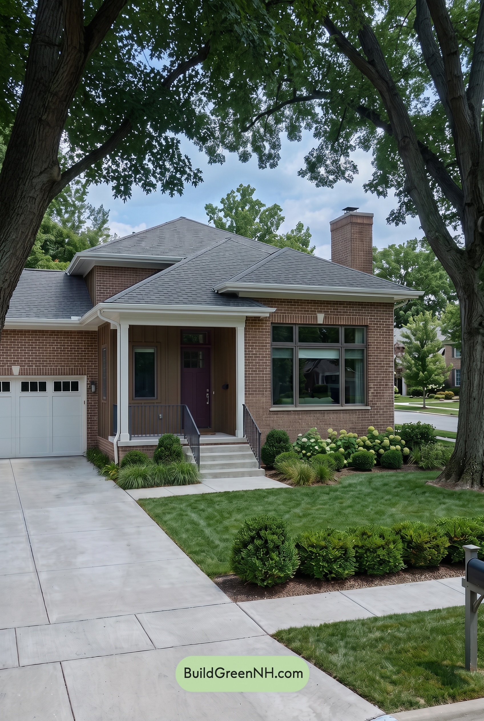 Brown Brick House Exterior Color Scheme: Sienna Threshold - Shade