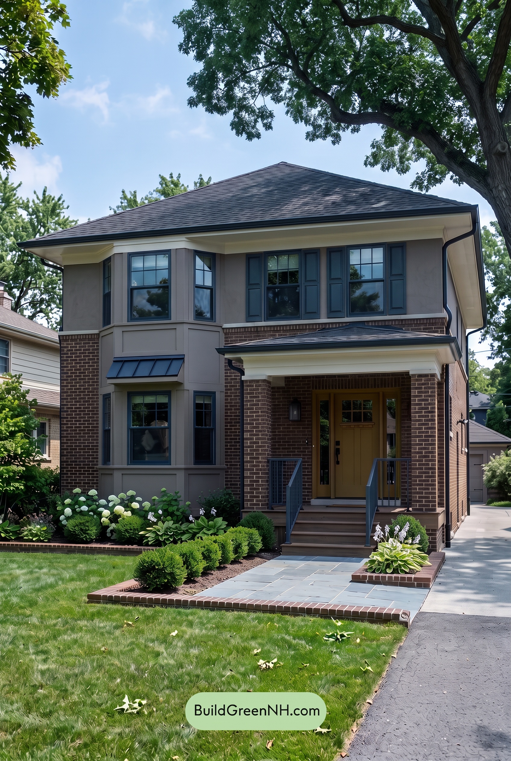 Brown Brick House Exterior Color Scheme: Tawny Poise - Shade