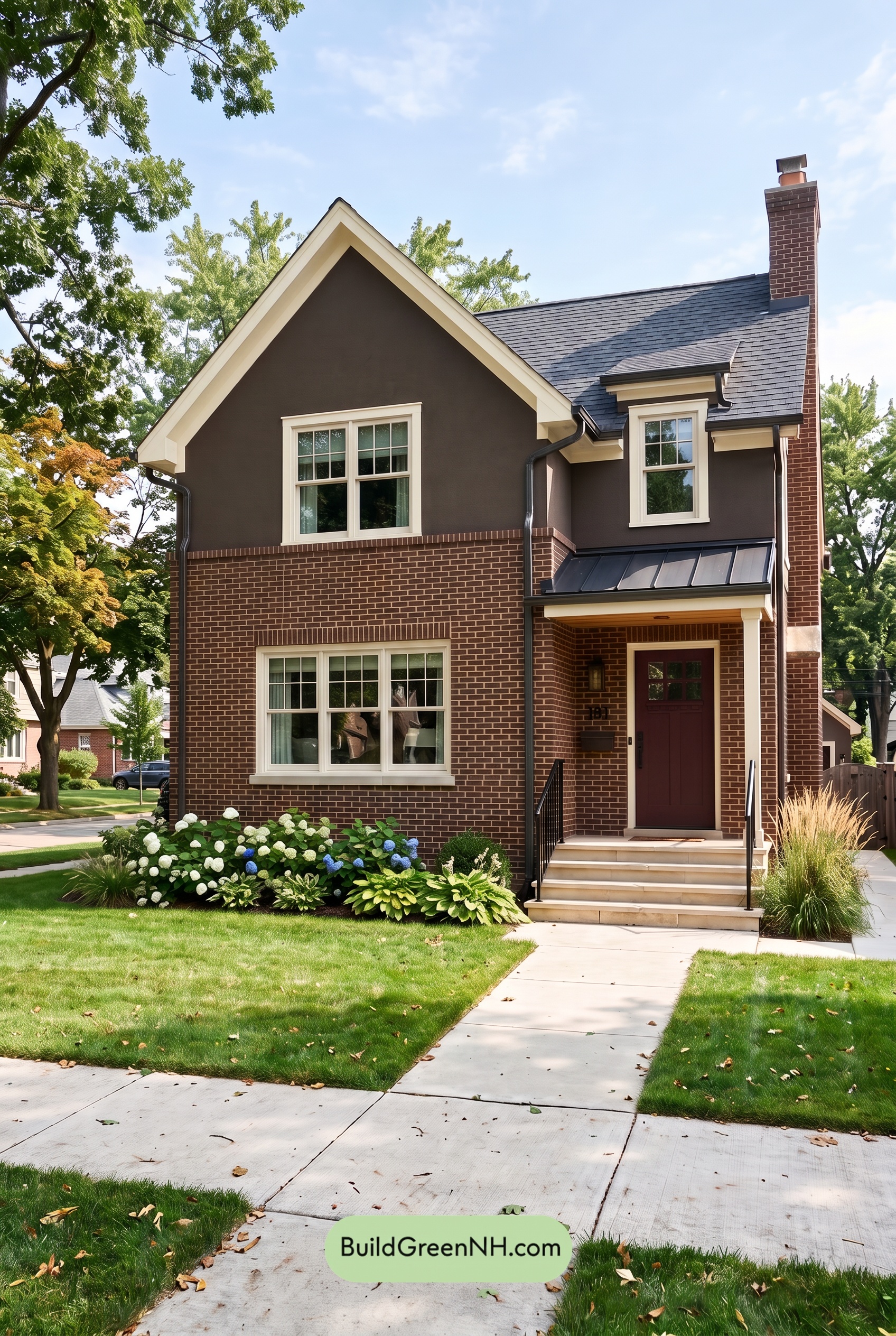 Brown Brick House Exterior Color Scheme: Umber Cadence