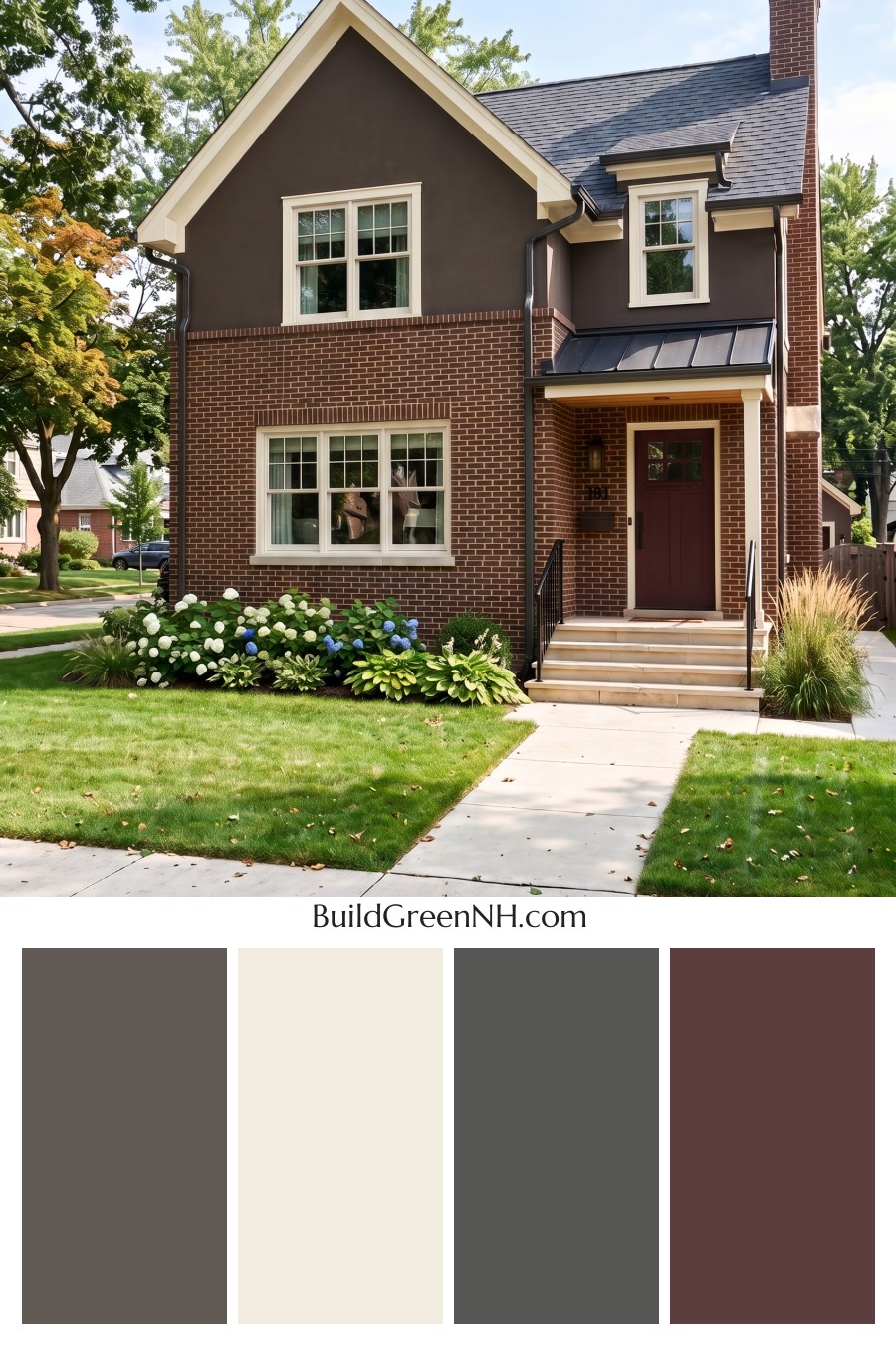 Brown Brick House Exterior Color Scheme: Umber Cadence