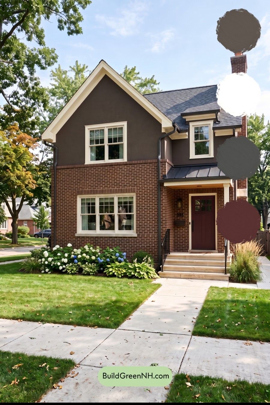 Brown Brick House Exterior Color Scheme: Umber Cadence