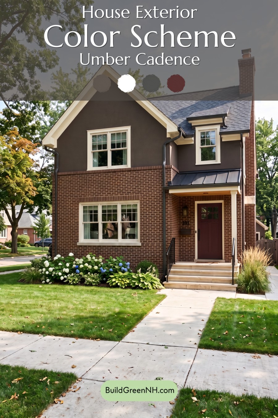Brown Brick House Exterior Color Scheme: Umber Cadence