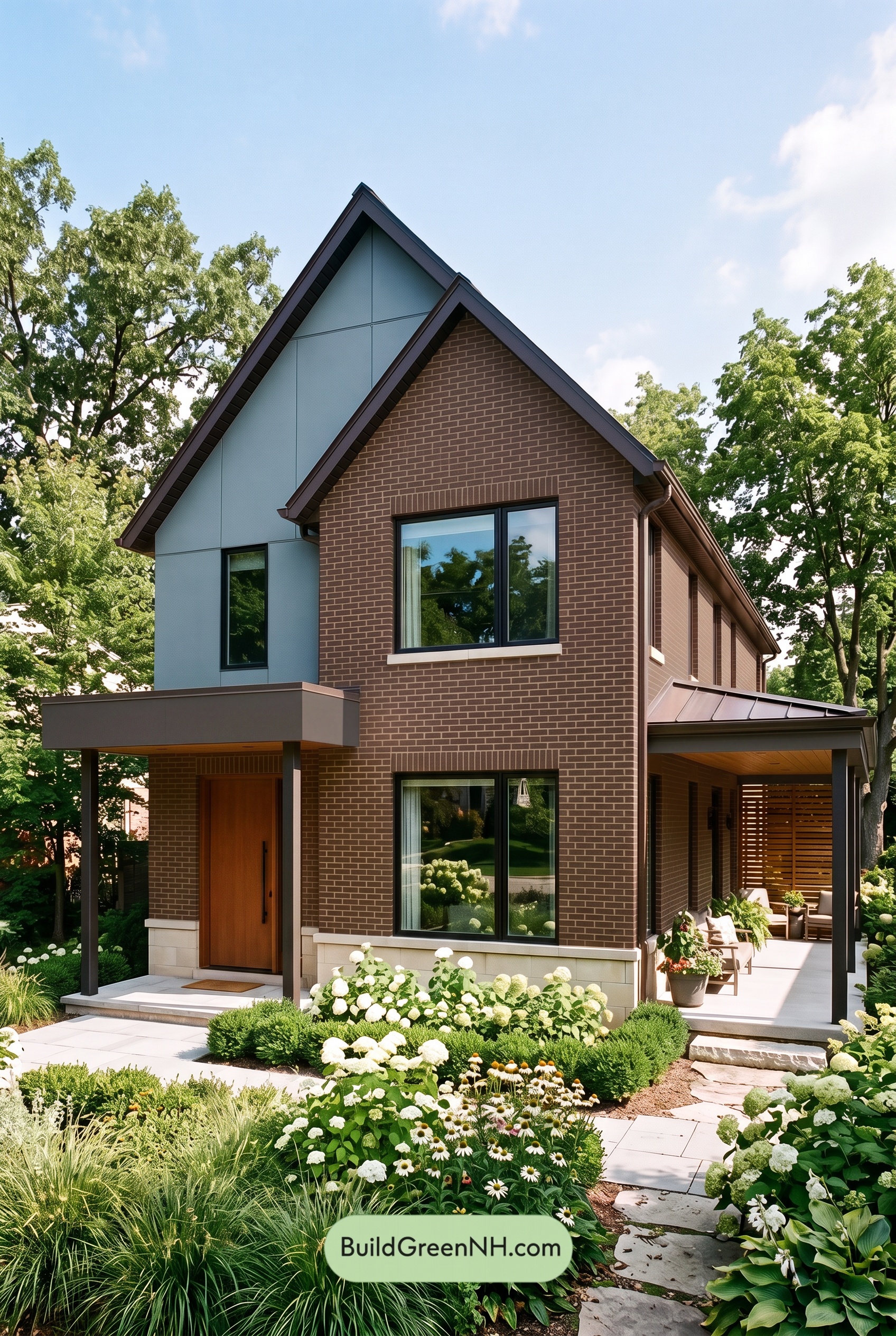 Brown Brick House Exterior Color Scheme: Walnut Meadow
