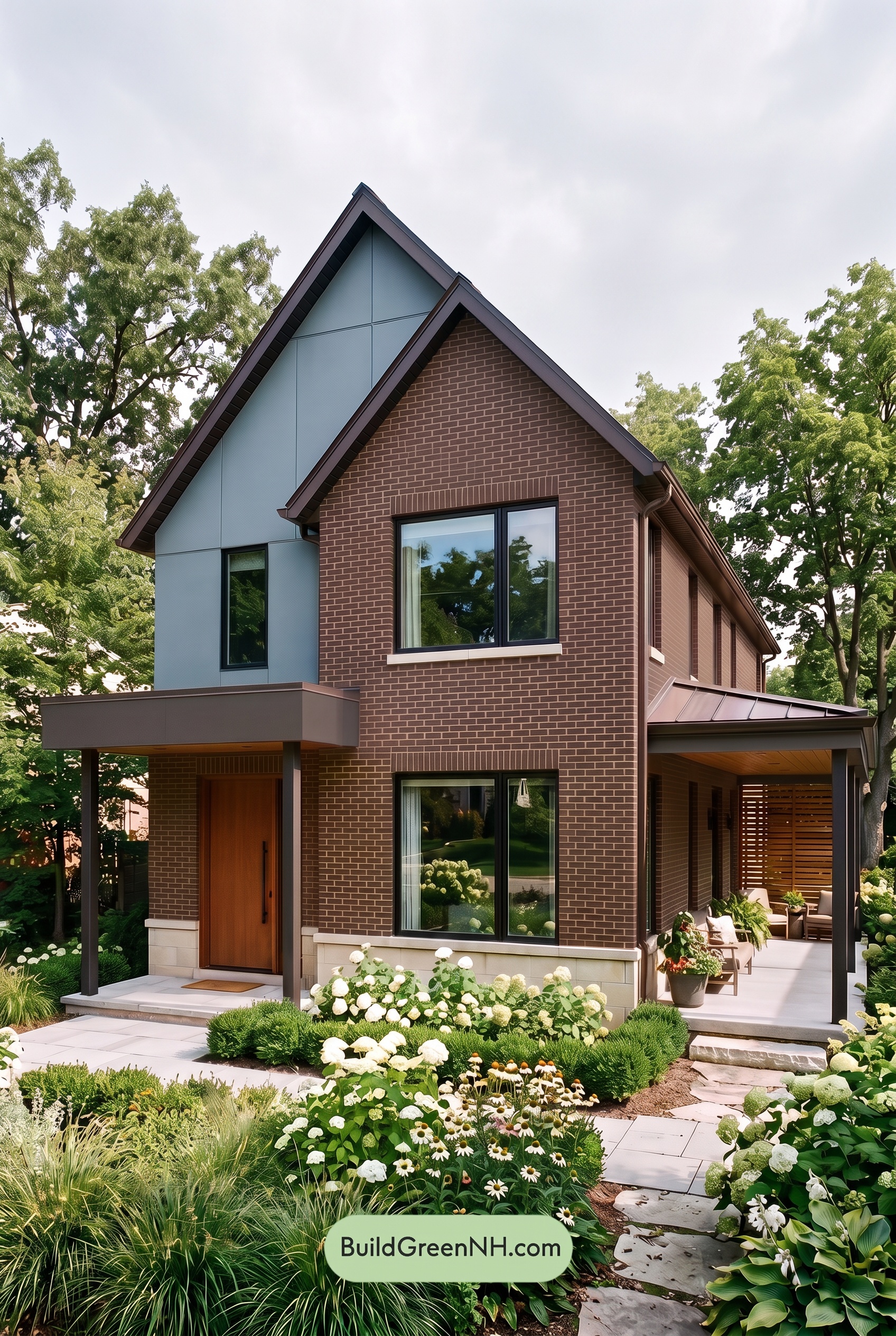 Brown Brick House Exterior Color Scheme: Walnut Meadow - Overcast