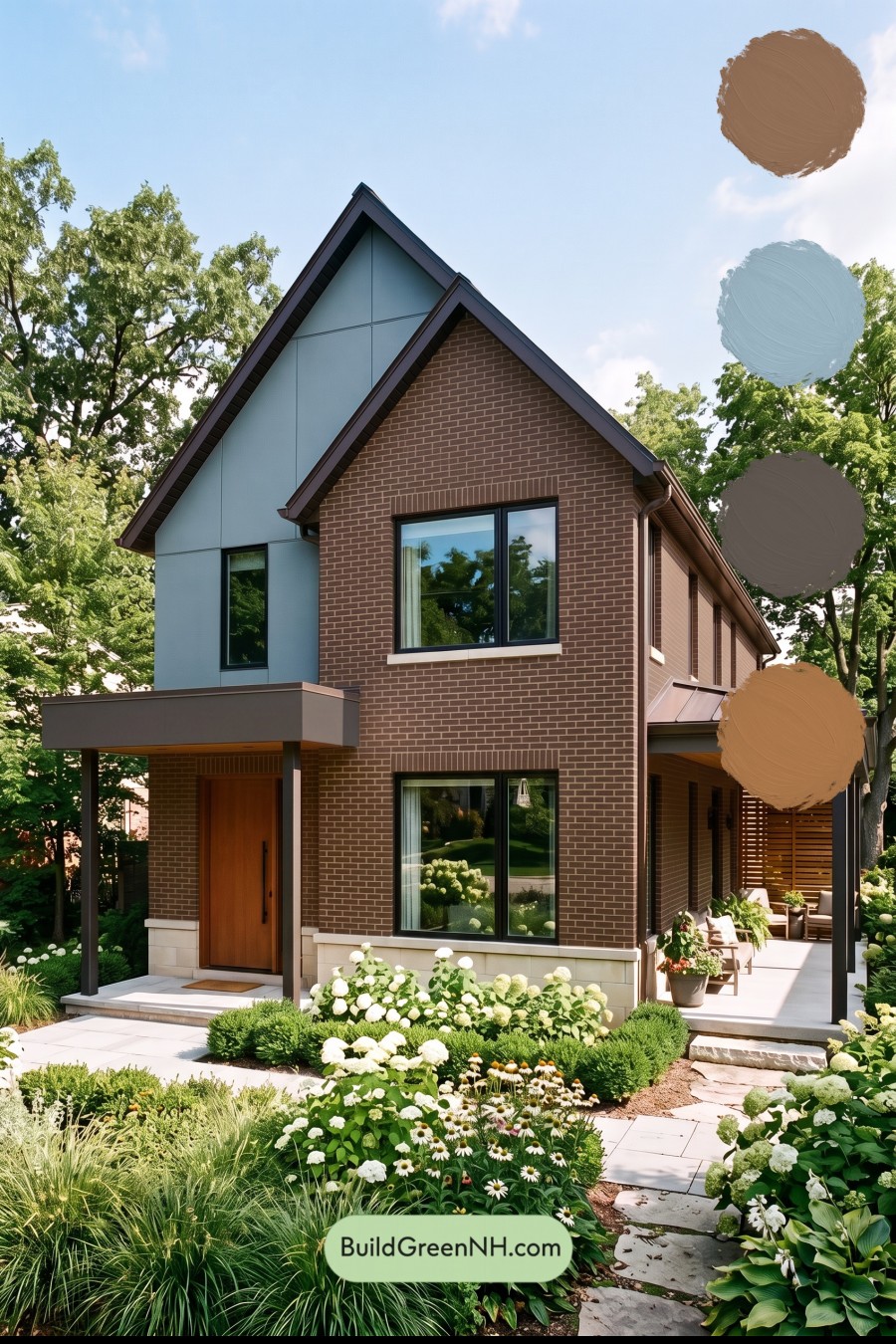 Brown Brick House Exterior Color Scheme: Walnut Meadow