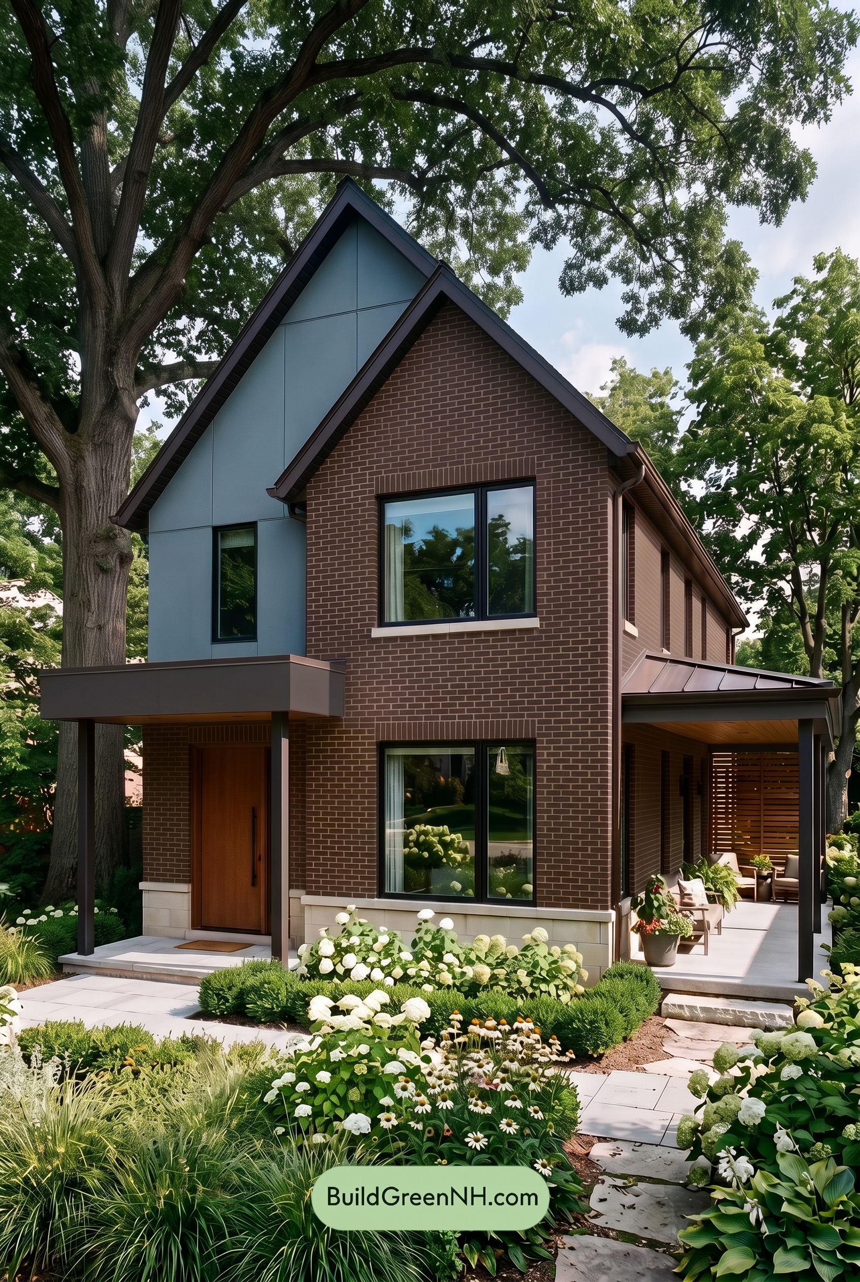 Brown Brick House Exterior Color Scheme: Walnut Meadow - Shade