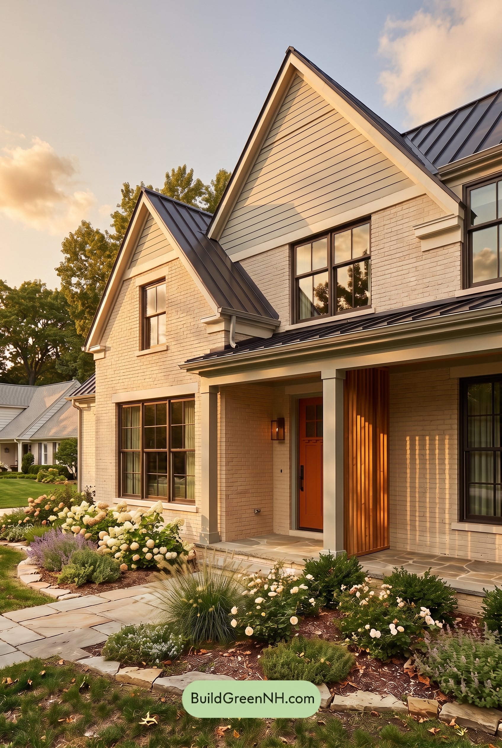 Cream Brick House Exterior Color Scheme: Ashwood Threshold - Golden Hour
