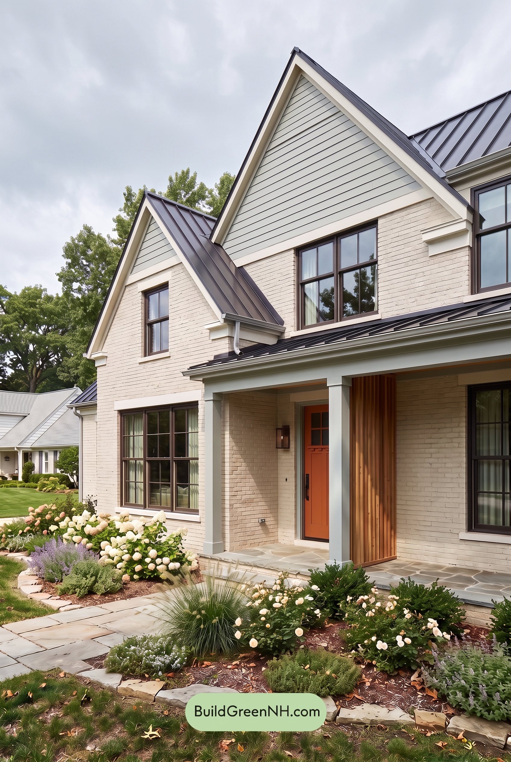 Cream Brick House Exterior Color Scheme: Ashwood Threshold - Overcast