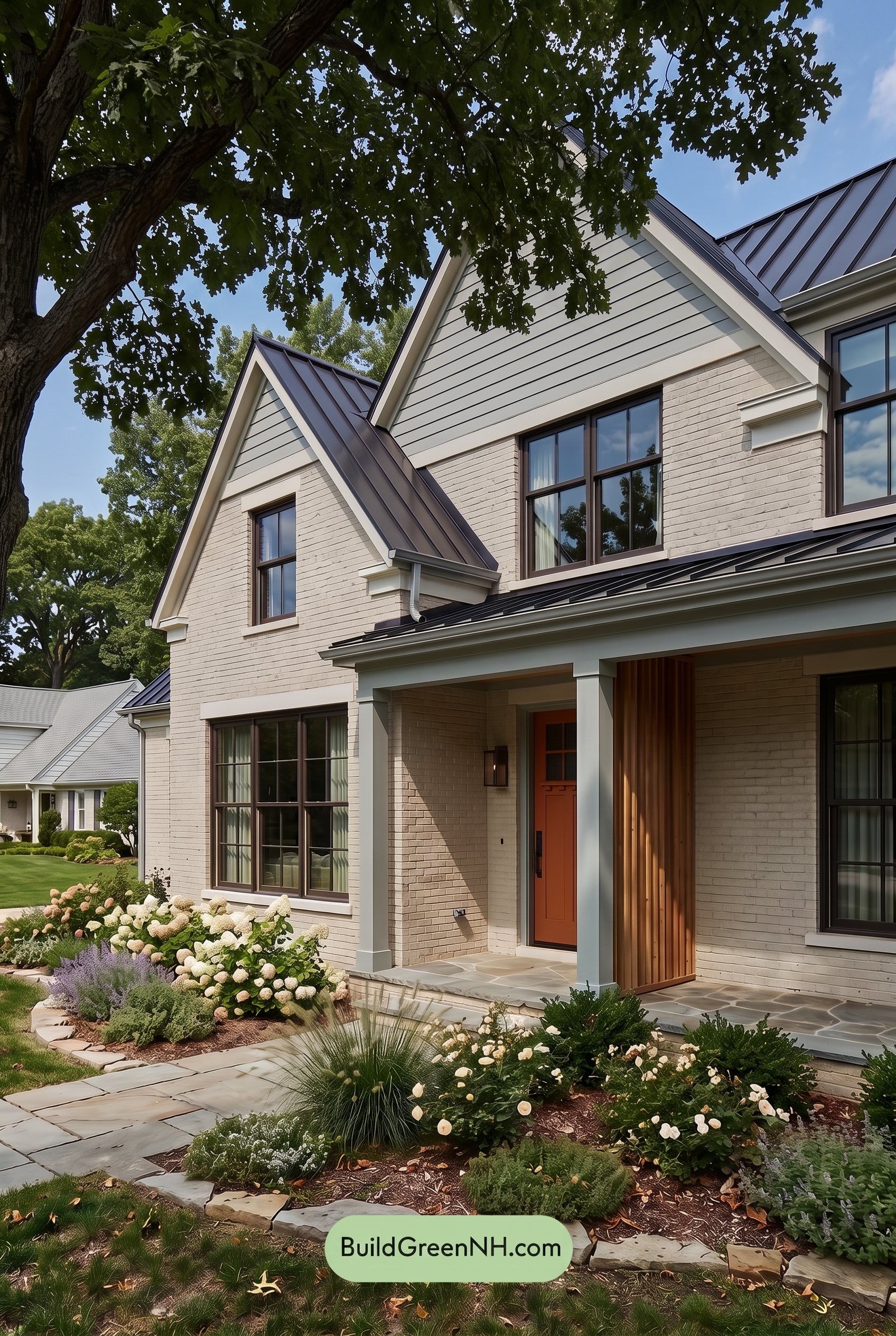 Cream Brick House Exterior Color Scheme: Ashwood Threshold - Shade