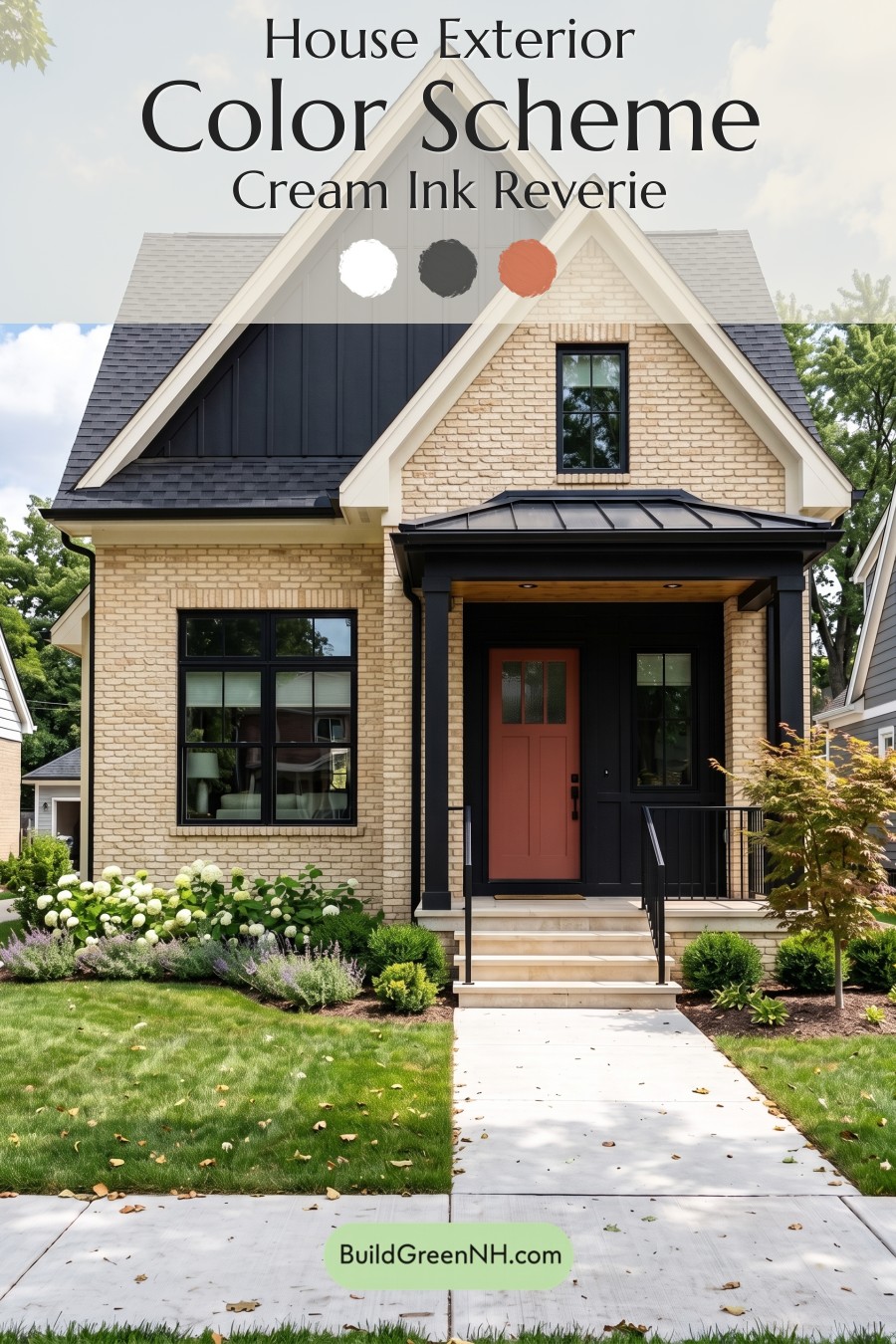 Cream Brick House Exterior Color Scheme: Cream Ink Reverie