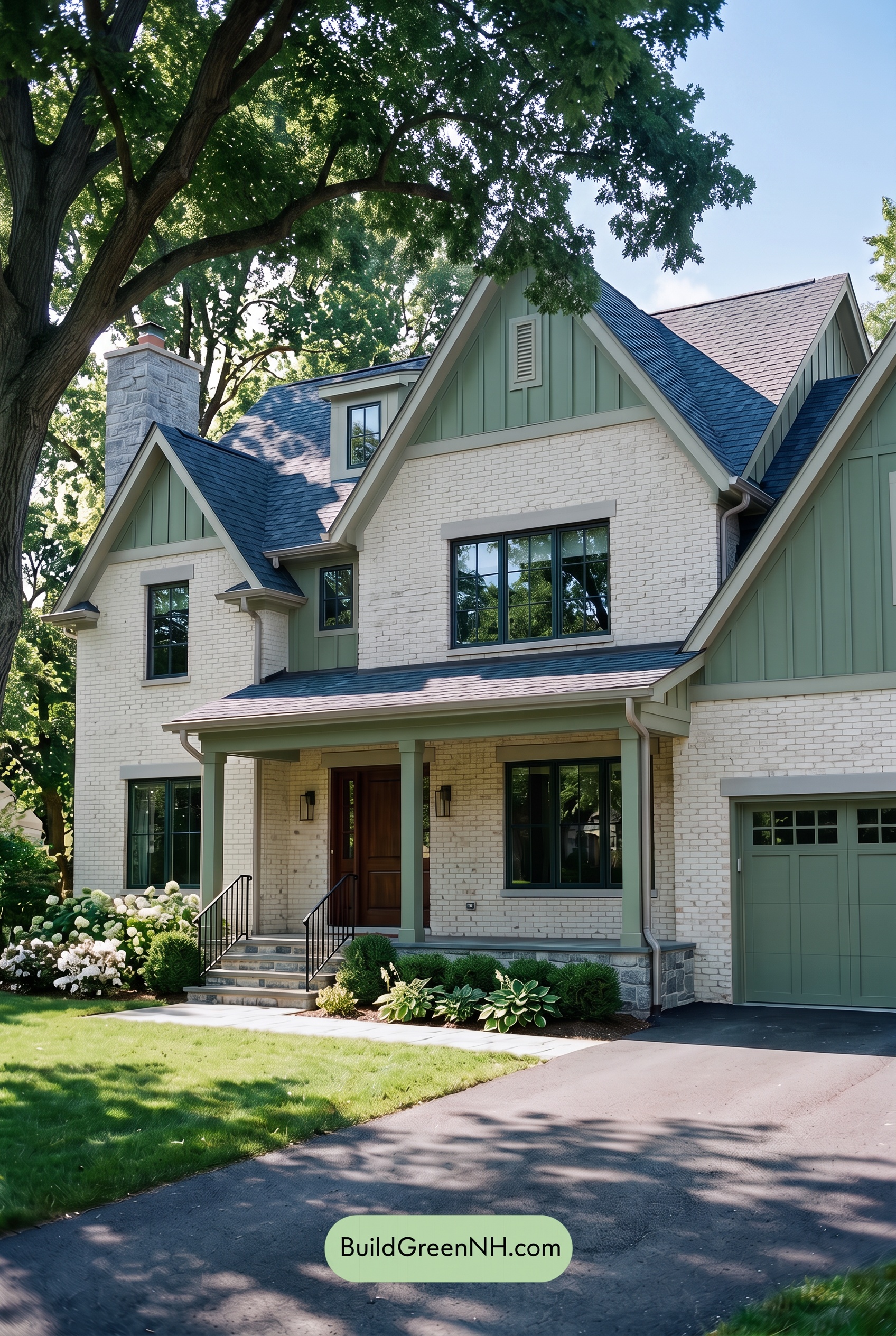 Cream Brick House Exterior Color Scheme: Forest Brick Rhythm - Shade