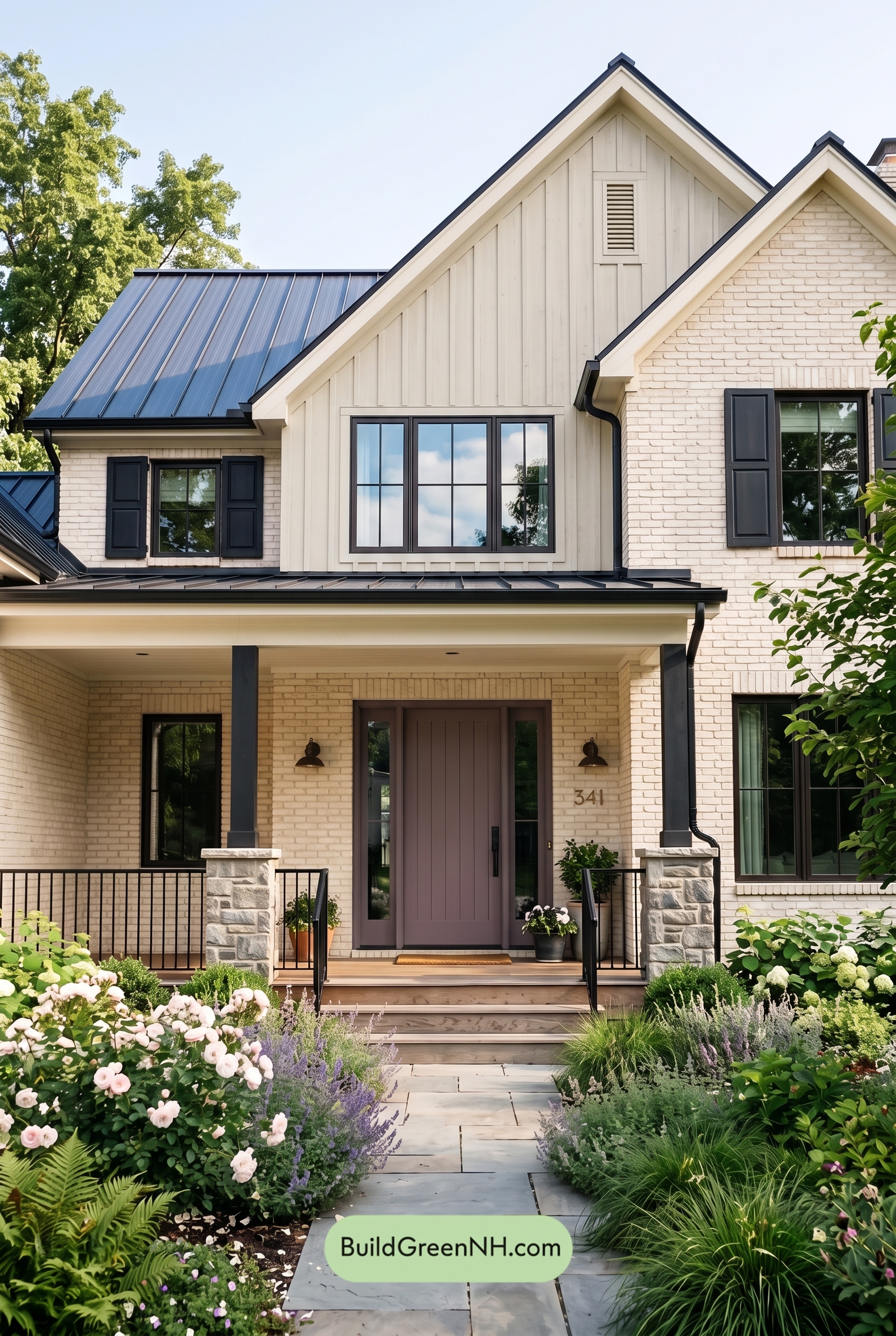 Cream Brick House Exterior Color Scheme: Vanilla Onyx Quiet