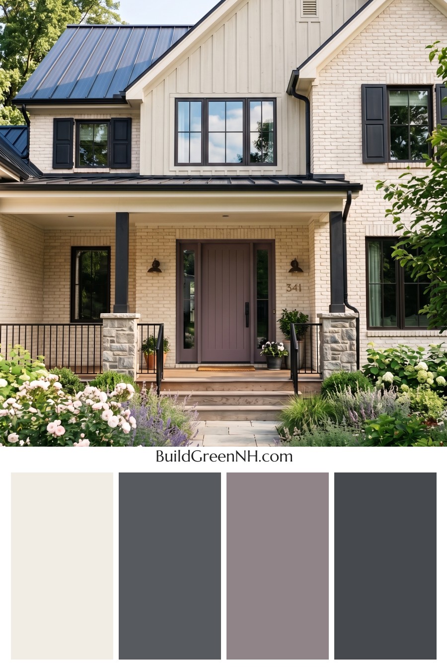 Cream Brick House Exterior Color Scheme: Vanilla Onyx Quiet