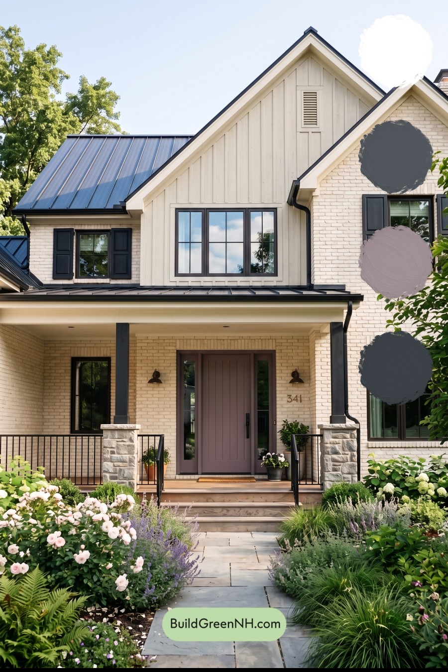 Cream Brick House Exterior Color Scheme: Vanilla Onyx Quiet