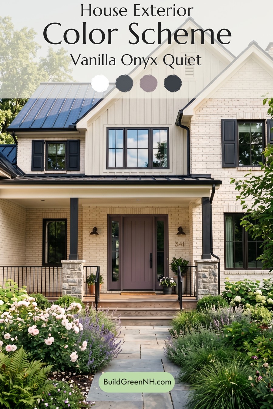 Cream Brick House Exterior Color Scheme: Vanilla Onyx Quiet
