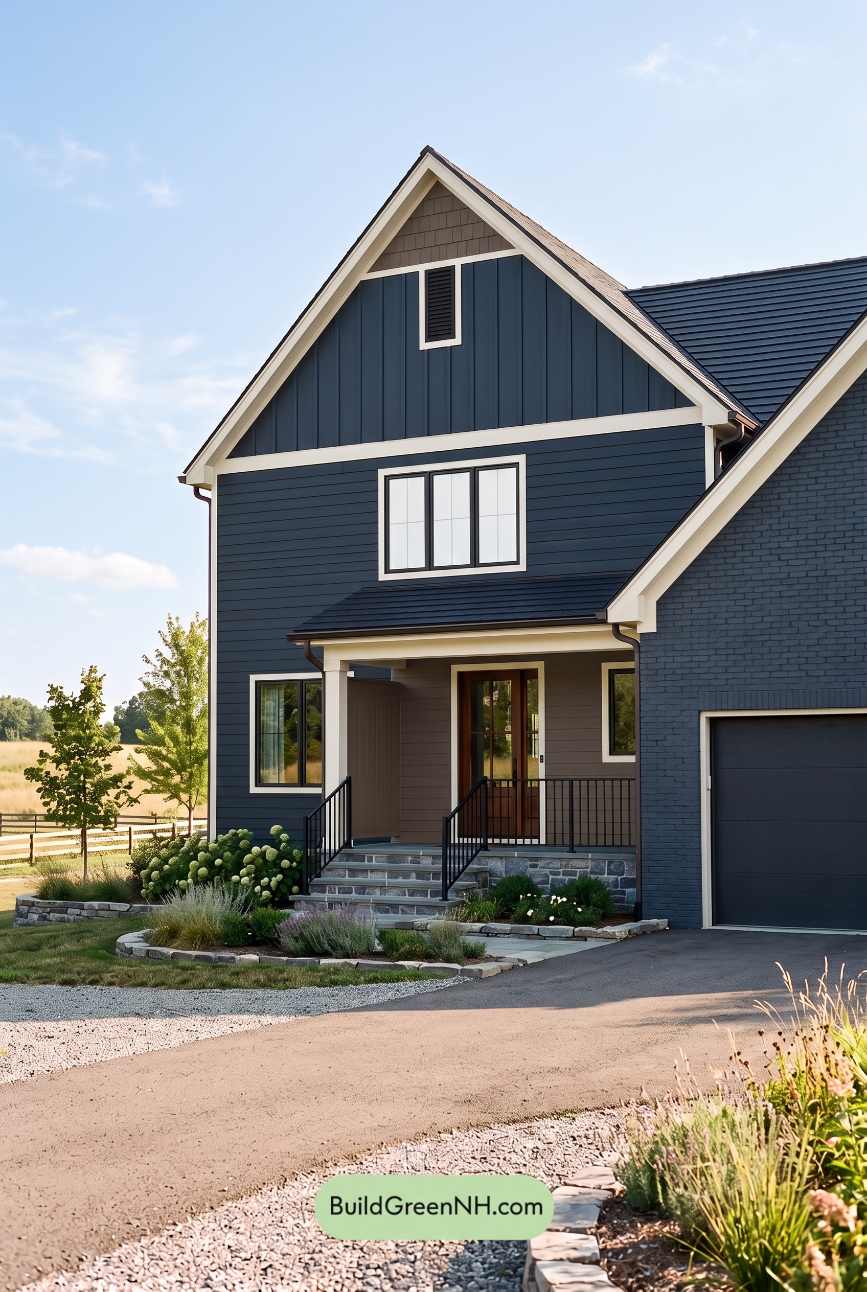 Dark Charcoal House Exterior Color Scheme: Blue Emberwood