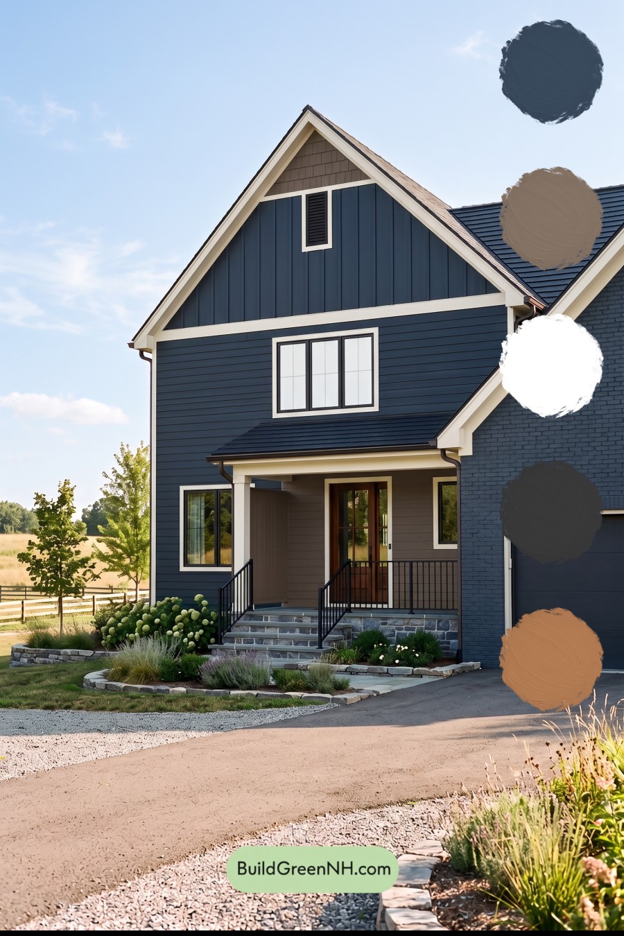 Dark Charcoal House Exterior Color Scheme: Blue Emberwood