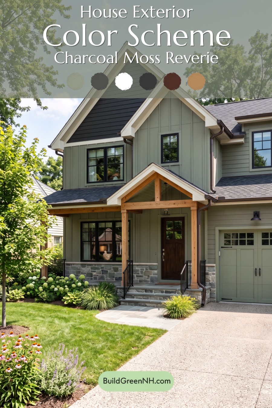 Dark Charcoal House Exterior Color Scheme: Charcoal Moss Reverie